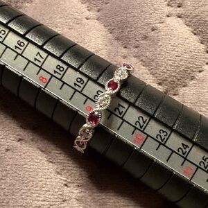 Tacori IV Ring Simulated Ruby Diamonique Size 9 eternity band QVC Wedding band